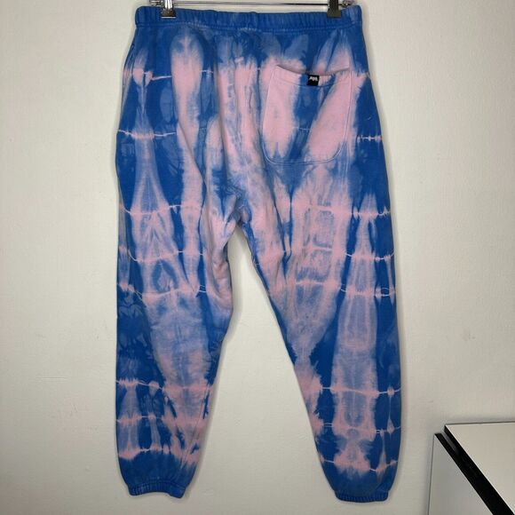Von Dutch SET Blue Pink Tie Dye Red Rhinestone Logo Oversize Hoodie & Pants - Picture 12 of 16